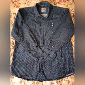 DCBD Drill Clothing Company Navy Blue & White Poka Dot Skater Shirt